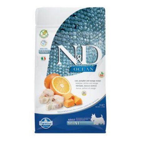 N&D OCEAN DOG Adult Mini Codfish&Pumpkin&Orang 800g (EXPIRÁCIA 09/2025)