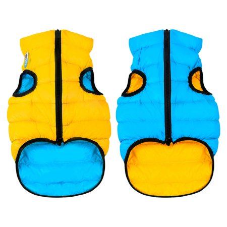 AiryVest bunda pro psy žlutá/modrá S 40