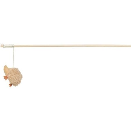 Vánoční hrací prut s ježkem a catnipem, 48 cm, plyš/dřevo, béžová/zlatá