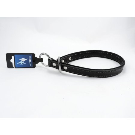 PROFIZOO Obojok sťahovací, podšitý bombírom (20mm x 45cm) čierna (POPRASKANÝ)