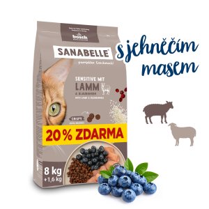 Bosch Cat Sanabelle Sensitive Lamb 8 kg + 1,6 kg ZDARMA