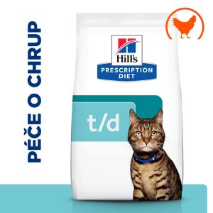 Hill’s Prescription Diet t/d Udržanie hmotnosti granule pre mačky 3 kg (POŠKODENÝ OBAL)