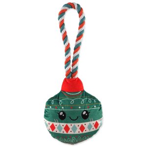 Hračka Dog Fantasy Winter Tale ozdoba vánoční pískací, zelená 30cm