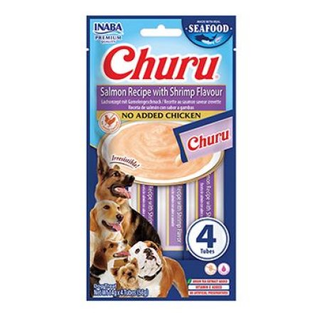 Churu Dog Fish Salmon Recipe with Shrimp Flavour 4x14g