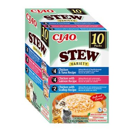 Churu Cat BOX Stew Chic.Tuna&Chic.Salm&Chic.Scal10x40g