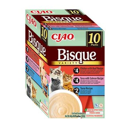 Churu Cat BOX Bisque Chick.Beef&Tun.Salmon&Tuna 10x40g