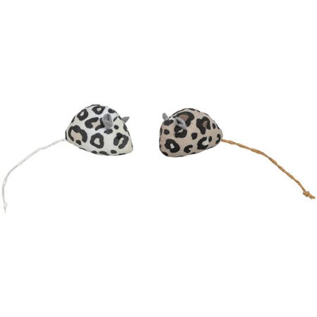 Myška plyšová s catnipem, 5 cm, 2 ks v balení, leopardí