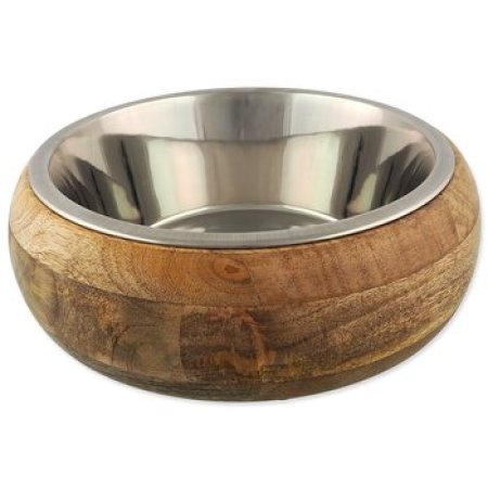 Miska Dog Fantasy nerez v dřevě, zaoblená 400ml