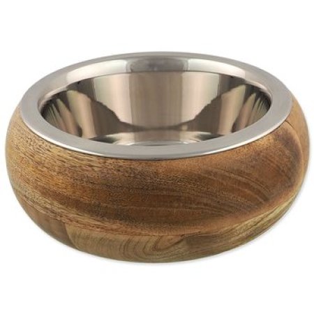 Miska Dog Fantasy nerez v dřevě, zaoblená 840ml