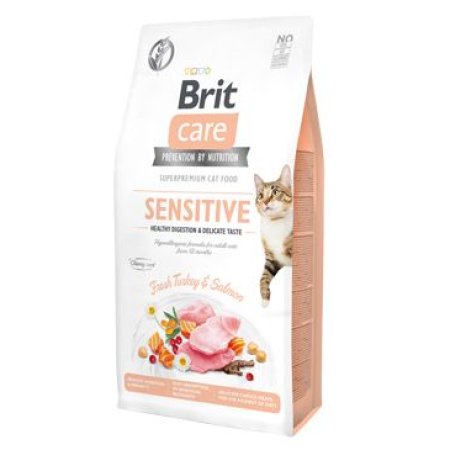 Brit Care Cat GF Sensit. Heal.Digest&Delic.Taste 7kg (POŠKODENÝ OBAL, váha 6,9 kg)