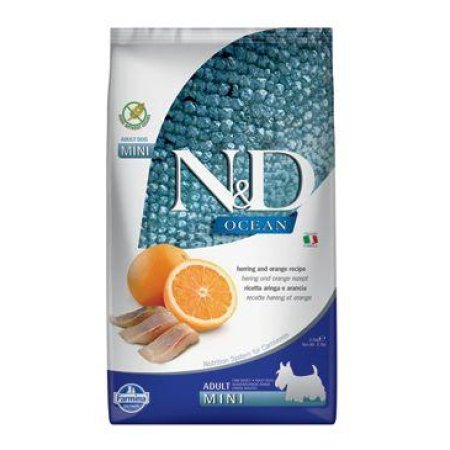 N&D OCEAN DOG Adult Mini Herring & Orange 2,5kg (EXPIRÁCIA 10/2025)