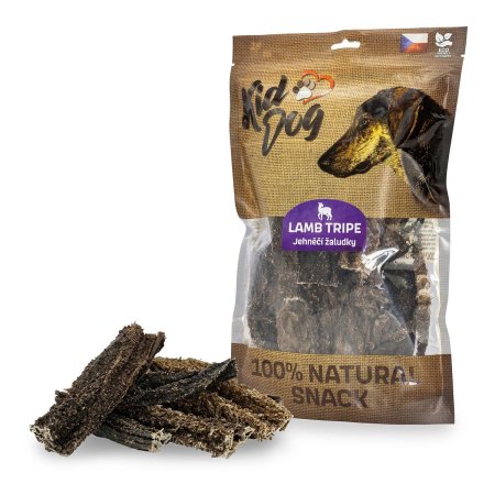 KIDDOG 100% Natural Snack, jehněčí žaludek, 12 cm / 300 g