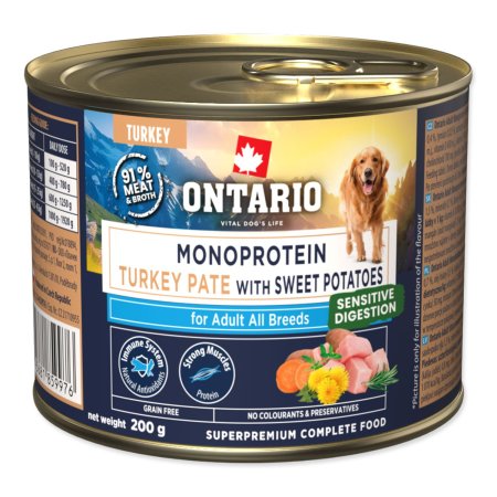 Konzerva Ontario Adult monoprotein krůtí pate s batáty 200g