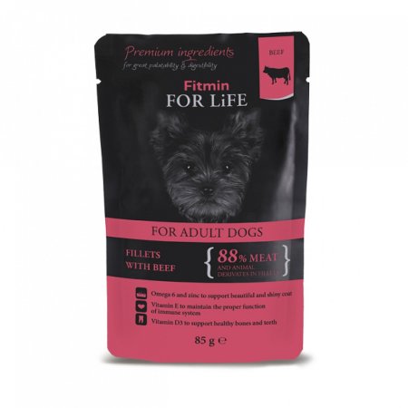 Fitmin dog For Life pouch adult beef in gravy 85 g (EXPIRÁCIA 11/2025)