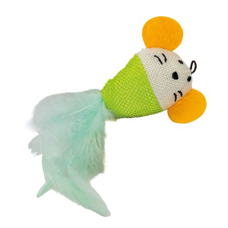 Ušatá myška tkaná s peřím 7 cm, HipHop Cat