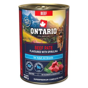 Konzerva Ontario Adult hovězí pate s příchutí spiruliny 400g