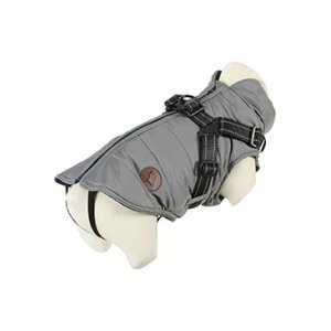 Obleček bunda pro psy S POSTROJEM černošedá 40cm Zolux