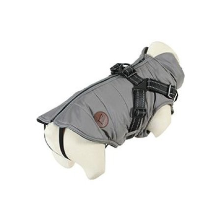 Obleček bunda pro psy S POSTROJEM černošedá 40cm Zolux