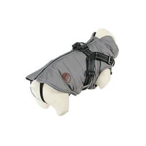 Obleček bunda pro psy S POSTROJEM černošedá 35cm Zolux