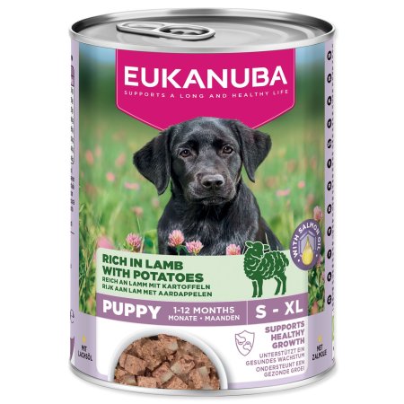Konzerva EUKANUBA Puppy bohatá na jehněčí s bramborami 400 g