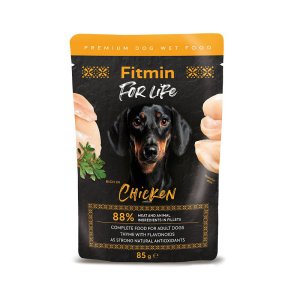 Fitmin For Life Kuřecí kapsička pro dospělé psy s bylinkami 85 g