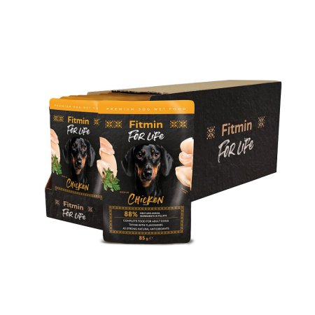 Fitmin For Life Kuřecí kapsička pro dospělé psy s bylinkami 85 g