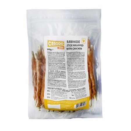 CARODO Dog poch. Kuracie mäso na byvolej koži 500g