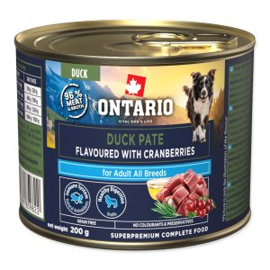 Konzerva Ontario Adult kačacie pate s príchuťou brusníc 200g