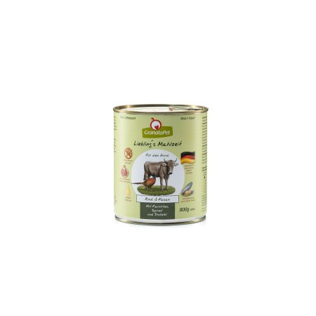 GranataPet Hovädzie & bažant s mrkvou, špenátom a požltovým olejom balenie 800 g