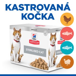 Hill’s Science Plan kapsičky pre kastrované mačky kura, ryby, morka 12 x 85 g (POŠKODENÝ OBAL)