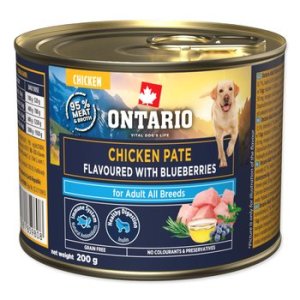 Konzerva Ontario Adult kuracie pate s príchuťou čučoriedok 200g
