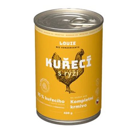 Louie Dog konz. Kuracie s ryžou a prebiotikami 400g