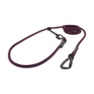 Tamer Lanové vodítko EASY LONG twist-lock střední pes (3,5 m) černá s růžovým prošitím
