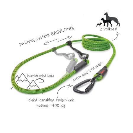 Tamer Lanové vodítko EASY LONG twist-lock velký pes (3 m) deluxe