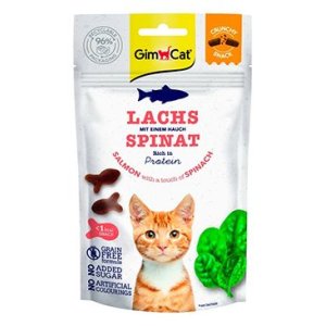 GimCat Crunchy Snacks losos&špenát 50g