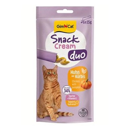 GimCat Snack Cream Duo kura&tekvica 6x15g