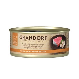 Grandorf konzerva pre mačky Tuniakový filet a kuracie prsia 70g