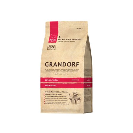 Grandorf granule pre mačky Adult Indoor - Jahňa a moriak 400g