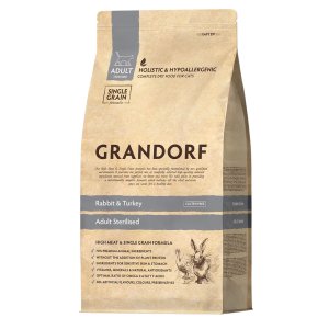 Grandorf granule pre mačky Adult Sterilised - Králik a moriak 2kg