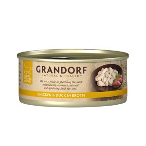 Grandorf konzerva pre mačky Kuracie prsia s kačacími filetmi 70g