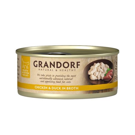 Grandorf konzerva pre mačky Kuracie prsia s kačacími filetmi 70g