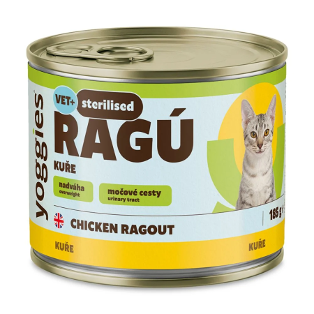 Yoggies RAGÚ pro kastrované kočky, kuřecí monoprotein 185 g