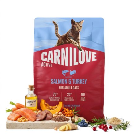 Carnilove Active Cat Dry Made with Salmon & Turkey for Adult All Breeds 2 kg