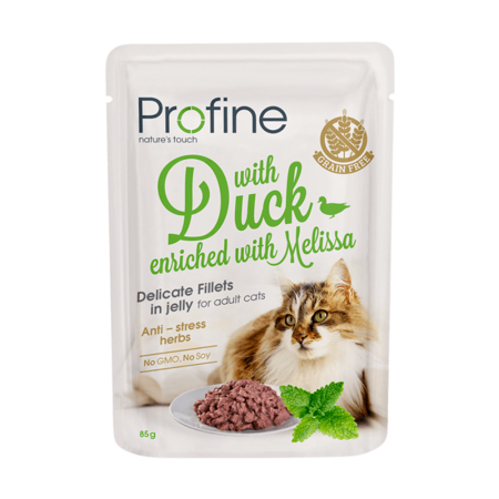 Profine adult cat pouch fillets in jelly with Duck 85g
