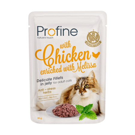 Profine adult cat pouch fillets in jelly with Chicken 85g