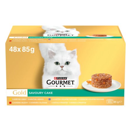Gourmet Gold Savoury Cake hovězí, kuře, krůta, jehněčí 48 x 85 g