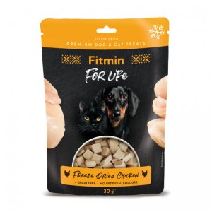 Fitmin For Life Mrazom sušená kuracia maškrta pre psov a mačky 30 g (EXPIRÁCIA 04/2026)