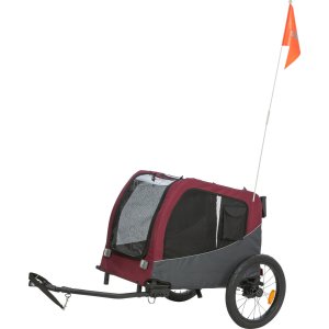 Vozík za bicykel, M: 66 × 74 × 76/136 cm, do 22 kg, sivá/červená