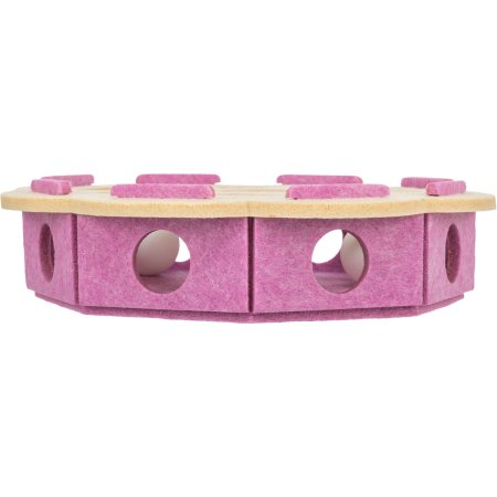 Interaktívna hra pre mačky Hole�n�Roll – kvetina, ø 30 × 7.5 cm, filc, ružová/béžová