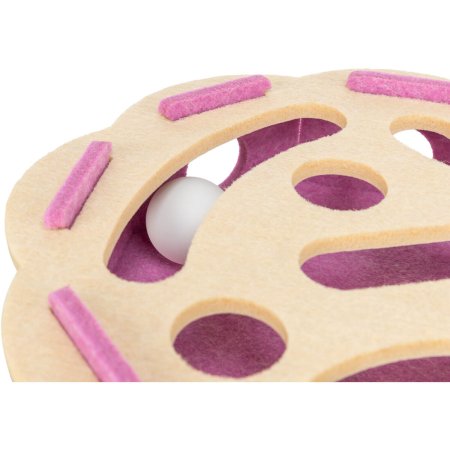 Interaktívna hra pre mačky Hole�n�Roll – kvetina, ø 30 × 7.5 cm, filc, ružová/béžová